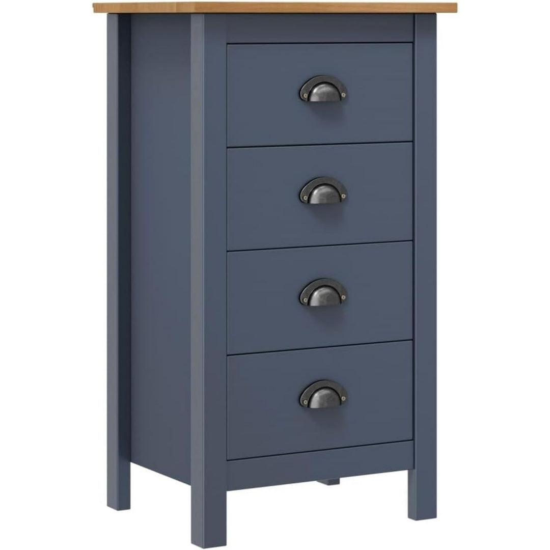 Buffet en bois massif 4 tiroirs bleu