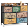 Commode marron avec 7 tiroirs 30 x 99 x 84 cm