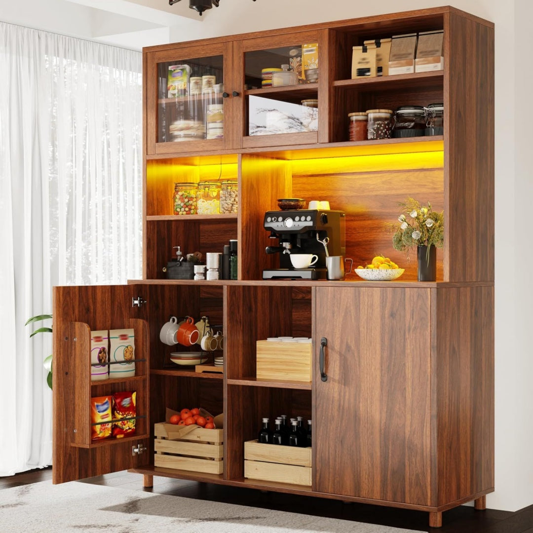 Buffet moderne en noyer et MDF