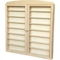 Armoire en bois 8 niches creme a portes vitrees