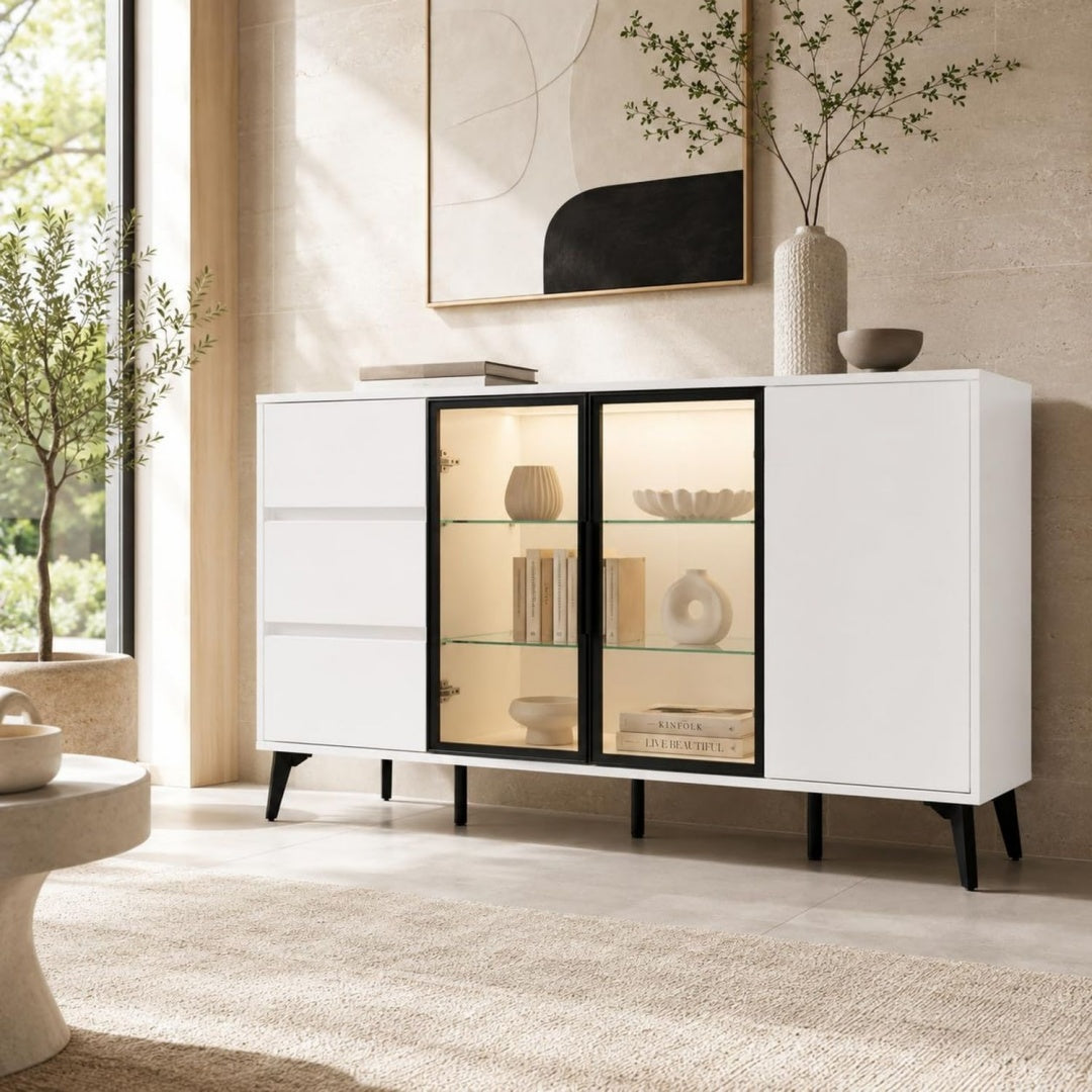 Commode elegante contemporaine structure metallique