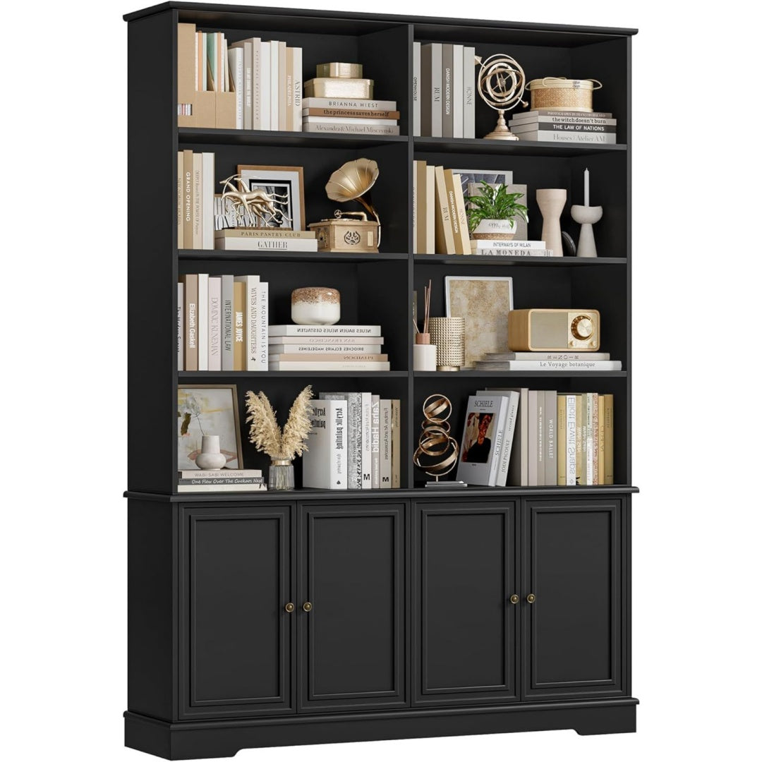 185 x 120 x 27 cm bibliotheque noir avec 4 portes