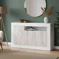 Buffet en MDF et verre gris