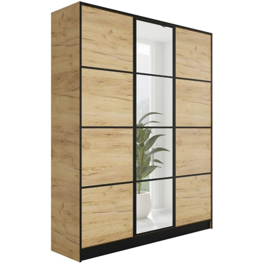 Armoire en chene et panneau de particules beige