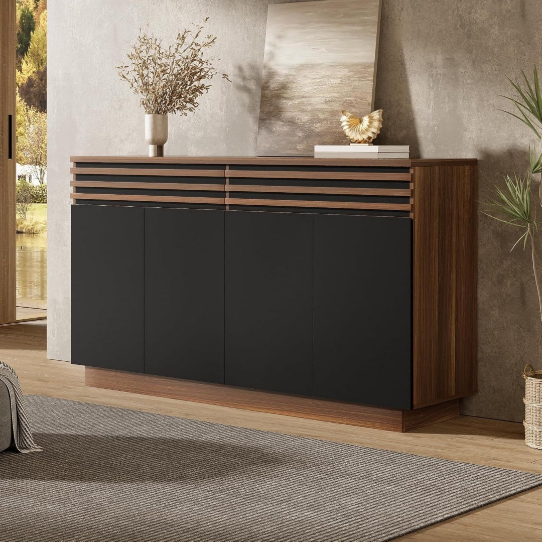 Buffet creme, contemporain, espace organise