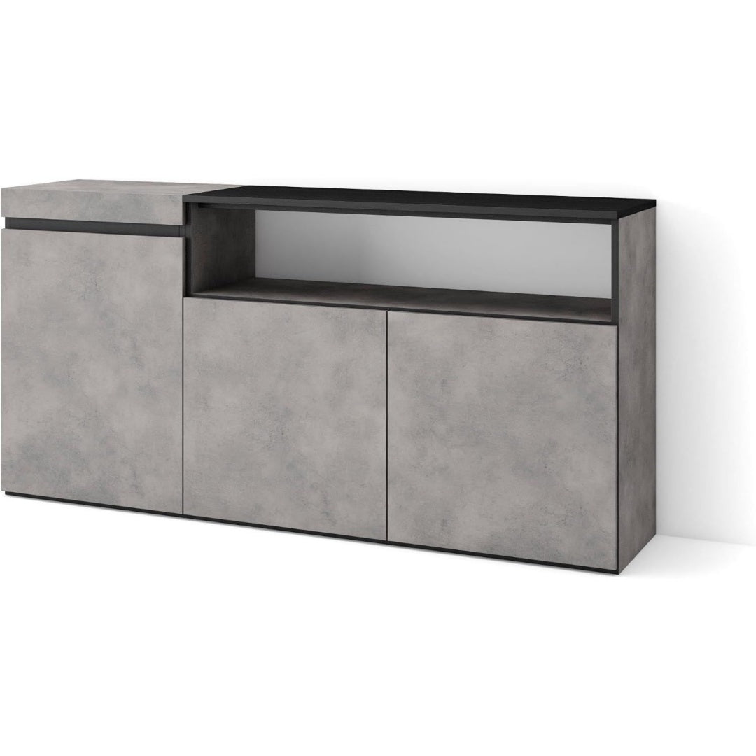 Buffet gris avec 2 portes 35 x 150 x 75 cm