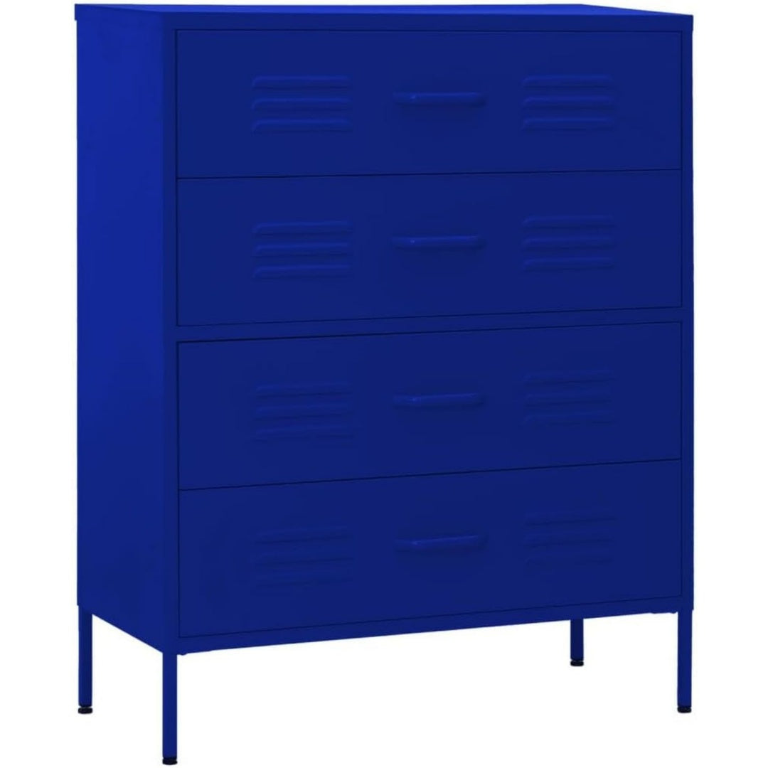 Coffre a tiroirs en metal Bleue compact