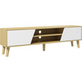 150 x 30 x 42cm meuble TV gris clair structure metallique