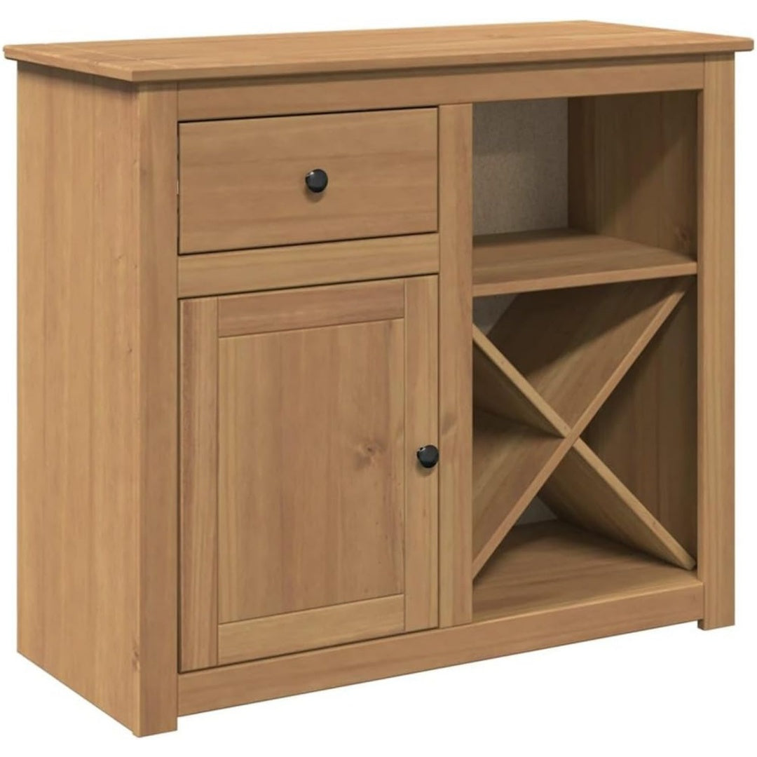 Commode mobilier marron en bois massif esprit rustique