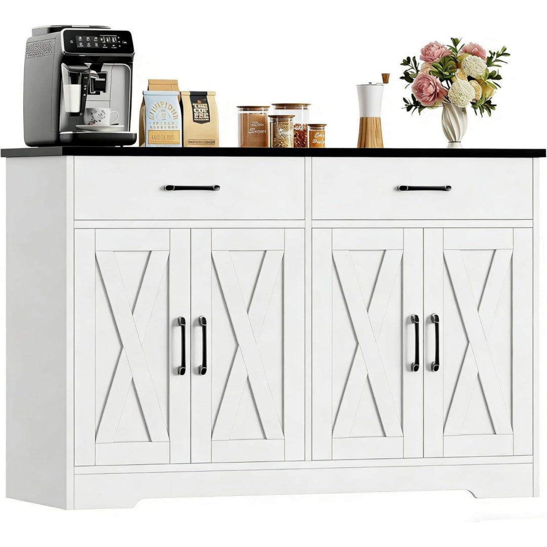 En verre buffet gris clair style industriel