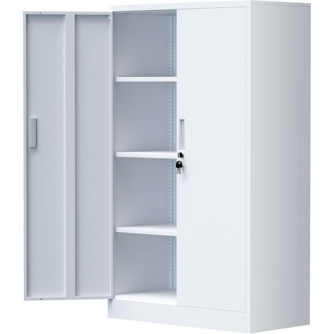 Armoire de rangement gris clair pratique 3 etageres